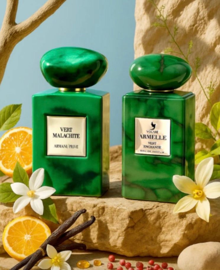 ARMELLE VERT ENCHANTE ( INSPIRATION VERT MALACHITE )